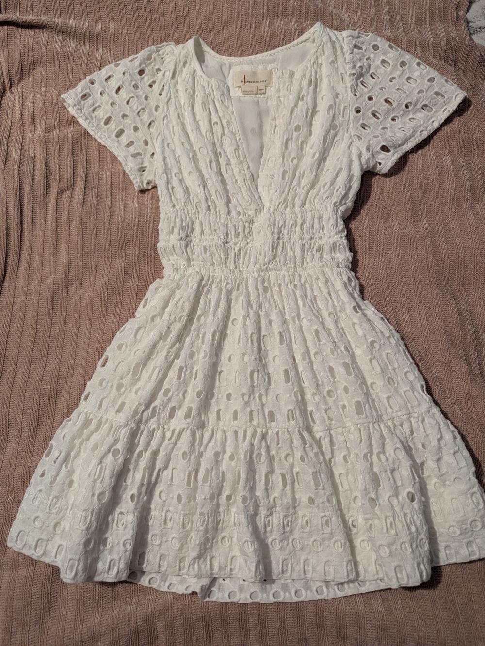Anthropologie Somerset Eyelet Mini Dress XXSP